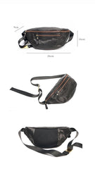 Black Casual Leather Mens Fanny Pack Brown Waist Bag Waist Pack Hip Bag Bum Pack For Men - iwalletsmen