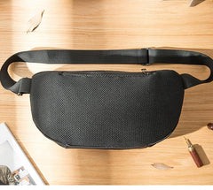 Cool Black Nylon Mens 10 inches Chest Bag Messenger Bags One Shoulder Backpack Black Side Bag for Men - iwalletsmen