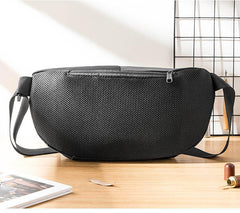 Cool Black Nylon Mens 10 inches Chest Bag Messenger Bags One Shoulder Backpack Black Side Bag for Men - iwalletsmen
