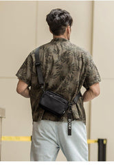 Casual Black Mens NYLON Mini Chest Bag Postman Bag Black Small Messenger Bags Side Bag for Men - iwalletsmen