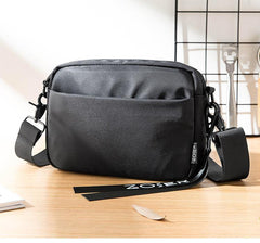 Casual Black Mens NYLON Mini Chest Bag Postman Bag Black Small Messenger Bags Side Bag for Men - iwalletsmen