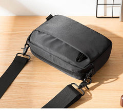 Casual Black Mens NYLON Mini Chest Bag Postman Bag Black Small Messenger Bags Side Bag for Men - iwalletsmen