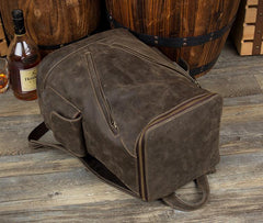 Casual Black Mens Leather 14-inch Large Computer Backpacks Brown College Backpack School Backpacks for men - iwalletsmen