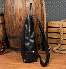 Casual Black Mens Leather 15-inch Computer Backpack Brown Travel Backpack School Backpack for men - iwalletsmen