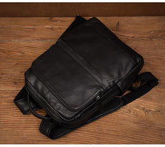 Black Casual Mens Leather 15-inch Computer Backpacks Brown Travel Backpacks School Backpacks for men - iwalletsmen