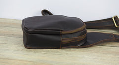 Black Coffee Leather Mens Sling Bag Sling Shoulder Bag Sling On Shoulder Backpack for men - iwalletsmen