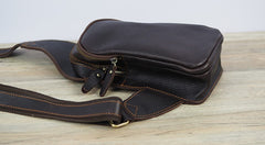 Black Coffee Leather Mens Sling Bag Sling Shoulder Bag Sling On Shoulder Backpack for men - iwalletsmen