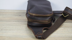 Black Coffee Leather Mens Sling Bag Sling Shoulder Bag Sling On Shoulder Backpack for men - iwalletsmen