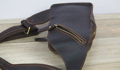 Black Coffee Leather Mens Sling Bag Sling Shoulder Bag Sling On Shoulder Backpack for men - iwalletsmen