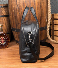 Black Cool Leather 14 inches Shoulder Bag Travel Bags Handbags Luggage Bag for Men - iwalletsmen
