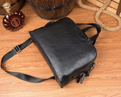 Black Cool Leather 14 inches Shoulder Bag Travel Bags Handbags Luggage Bag for Men - iwalletsmen