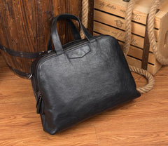 Black Cool Leather 14 inches Shoulder Bag Travel Bags Handbags Luggage Bag for Men - iwalletsmen