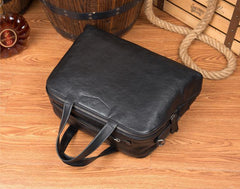 Black Cool Leather 14 inches Shoulder Bag Travel Bags Handbags Luggage Bag for Men - iwalletsmen