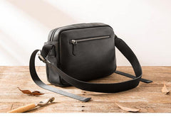 Black Cool Leather Mens Small Postman Bag Brown Messenger Bags Courier Bag for Men - iwalletsmen