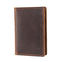 Black Cool Leather Mens Brown Driver's License Wallet Card Wallet Bifold Thin Card Holder For Men - iwalletsmen