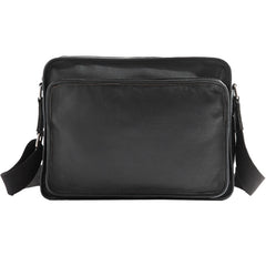 Black Cool Leather Mens Shoulder Bags Messenger Bags for Men - iwalletsmen