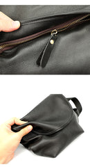 Black Cool Leather Mens Small Postman Bag Messenger Bag Black Courier Bag For Men - iwalletsmen