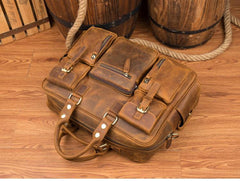Black Cool Leather Mens Weekender Bag Shoulder Travel Briefcase Duffle Bag Light Brown luggage Bag for Men - iwalletsmen