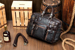 Black Cool Leather Mens Weekender Bag Shoulder Travel Briefcase Duffle Bag Light Brown luggage Bag for Men - iwalletsmen