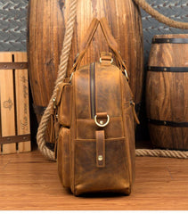 Black Cool Leather Mens Weekender Bag Shoulder Travel Briefcase Duffle Bag Light Brown luggage Bag for Men - iwalletsmen