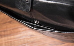 Black Cool Mens Leather Backpack Travel Backpack Leather 15inch Laptop Backpack for Men - iwalletsmen