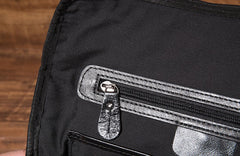 Black Cool Mens Leather Backpack Travel Backpack Leather 15inch Laptop Backpack for Men - iwalletsmen