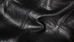 Black Cool Mens Leather Backpack Travel Backpack Leather 15inch Laptop Backpack for Men - iwalletsmen