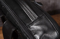 Black Cool Mens Leather Backpack Travel Backpack Leather 15inch Laptop Backpack for Men - iwalletsmen