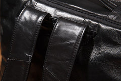 Black Cool Mens Leather Backpack Travel Backpack Leather 15inch Laptop Backpack for Men - iwalletsmen