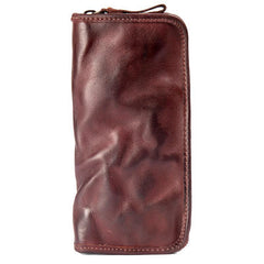 Black Cool Mens Leather long Wallet Brown Leather Zipper Wallet Long Wallets Clutch for Men - iwalletsmen