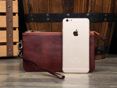 Black Cool Mens long Wallet Wristlet Bag Clutch Bag Red Brown Long Wallets for Men - iwalletsmen
