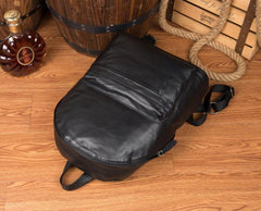Fashion Black Mens Leather 13-inch Computer Backpacks Cool Travel Backpacks School Backpacks for men - iwalletsmen