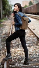 Black Fashion Mens Leather 14-inch Computer Backpack Brown Side Bag Messenger Bag for men - iwalletsmen