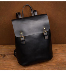 Fashion Black Mens Leather 15inchs Computer Backpack Brown Travel Backpacks School Backpack for men - iwalletsmen