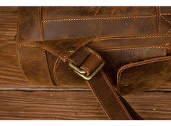 Vintage Brown Fashion Mens Leather 15-inch Computer Backpacks Brown Travel Backpacks School Backpacks for men - iwalletsmen