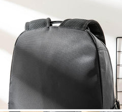 Black Fashion Mens Leather 15-inch Computer Backpacks Travel Backpacks Black College Backpack for men - iwalletsmen