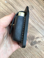 Handmade Black Leather Classic Zippo Lighter Case Standard Zippo Lighter Holder Pouch For Men - iwalletsmen