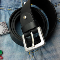 Black Handmade Leather Mens Belt Leather Belt for Men - iwalletsmen