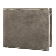 Handmade Black Leather Mens Small Wallet Bifold Card Wallet Front Pocket Wallet billfold Wallet for Men - iwalletsmen