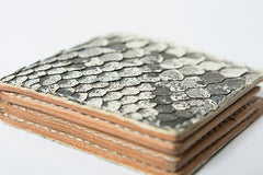 White Handmade Leather Bifold Mens Snakeskin billfold Wallet Bifold Small Wallet For Men - iwalletsmen