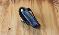 Handmade Black Leather Mens Car Key Case Brown Car Key Holder with Belt Loop/Belt Clip - iwalletsmen