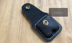 Handmade Mens Black Leather Classic Zippo Lighter Case Belt Zippo Lighter Holder with Belt Clip - iwalletsmen