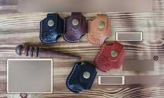Mens Black Leather Standard Zippo Lighter Cases Handmade Tan Zippo Lighter Holder with Belt Loop - iwalletsmen