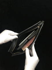 Black Handmade Tooled Leather Totem Clutch Wallet Wristlet Bags Clutch Purse For Men - iwalletsmen