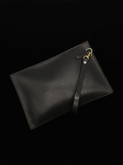 Black Handmade Tooled Leather Totem Clutch Wallet Wristlet Bags Clutch Purse For Men - iwalletsmen