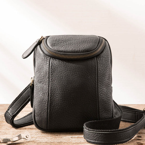 Black Leather Belt Pouch Mens Waist Bag Shoulder Bag for Men - iwalletsmen