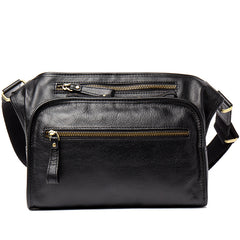 Black Leather Fanny Pack Mens Waist Bag Hip Pack Belt Bag Bumbag for Men - iwalletsmen