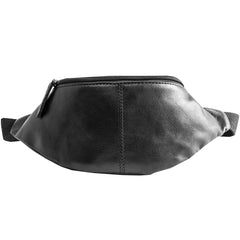 Black Mens Leather Fanny Packs Sling Bag Waist Bag Hip Pack Belt Bag Chest Bag for Men - iwalletsmen