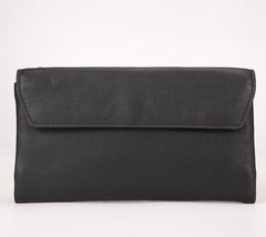 Black Leather Long Wallet for Men Bifold Long Wallet - iwalletsmen