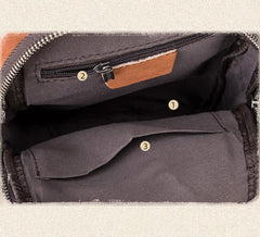 Gray Leather Men's Sling Bag 8 inches Brown Chest Bag One Shoulder Backpack For Men - iwalletsmen